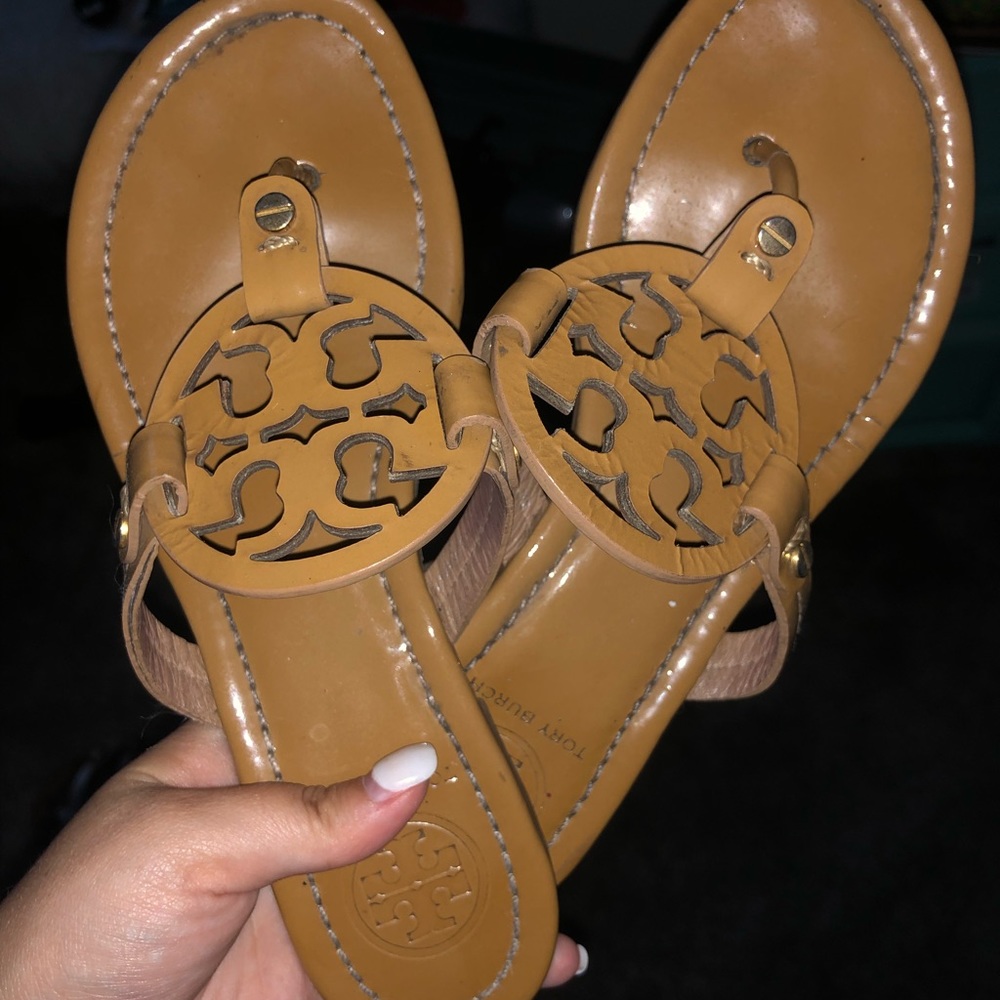 Tory Burch Miller Sandals Sand Patent